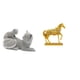 thumbnail image 1 of Escultura De Animal De Mesa, Figura Decorativa, Artesanía, Estatua Para Dormitorio, Sala De Estar, Oficina, Regalo De Inauguración De La Casa, Resina Grabada, Caballo Y Gato., 1 of 8