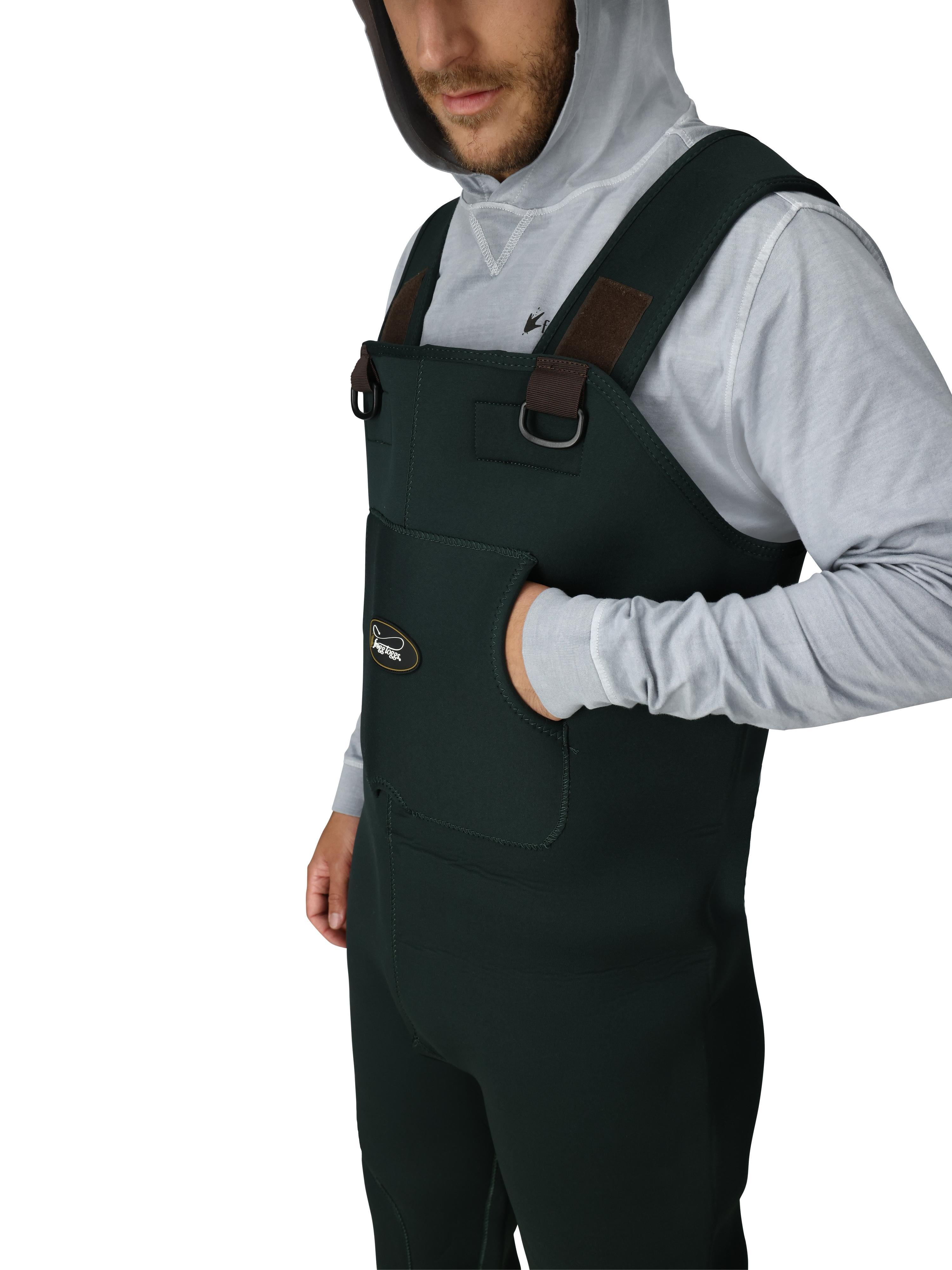 Frogg Toggs Amphib Stockingfoot Chest Waders for Men, Waterproof Waders for Fishing, Forest Green, Large