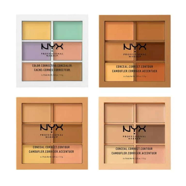 NYX Professional Contour Makeup Palette, Correcting Universal Correct, Conceal, Color