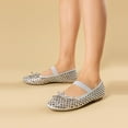 thumbnail image 6 of Women’s Breathable Lightweight Rhinestone Ballet Flats with Delicate Bow and Elastic Strap, 6 of 7