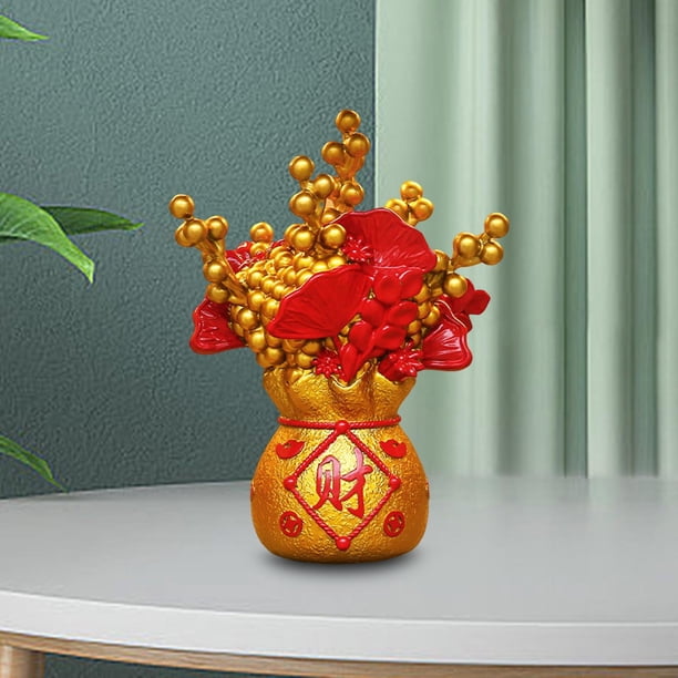 Adornos Artesanales de Resina Soledad Florero en Forma de Estatuas de Simulación Multiusos Dorado