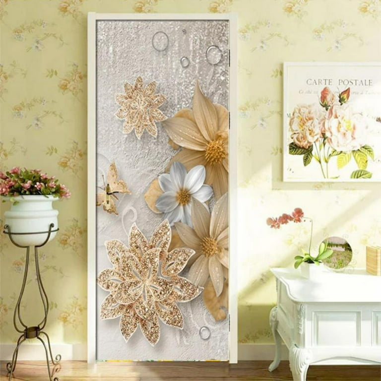Phalaenopsis Candle PVC Wallpaper On The Door Self-Adhesive DIY Corridor  Door Sticker Zen Room Tea Room Decoration Wall Stickers - AliExpress
