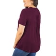 thumbnail image 3 of Traleubie Women's Short Sleeve Tunic Tops Lace Crochet Trim Pleated Tops Shirts of Female m-4x, 3 of 5