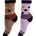 thumbnail image 4 of Peach Couture Warm Vintage Style Cotton Wool Knitting Colorful Crew Socks in Packs, 4 of 10