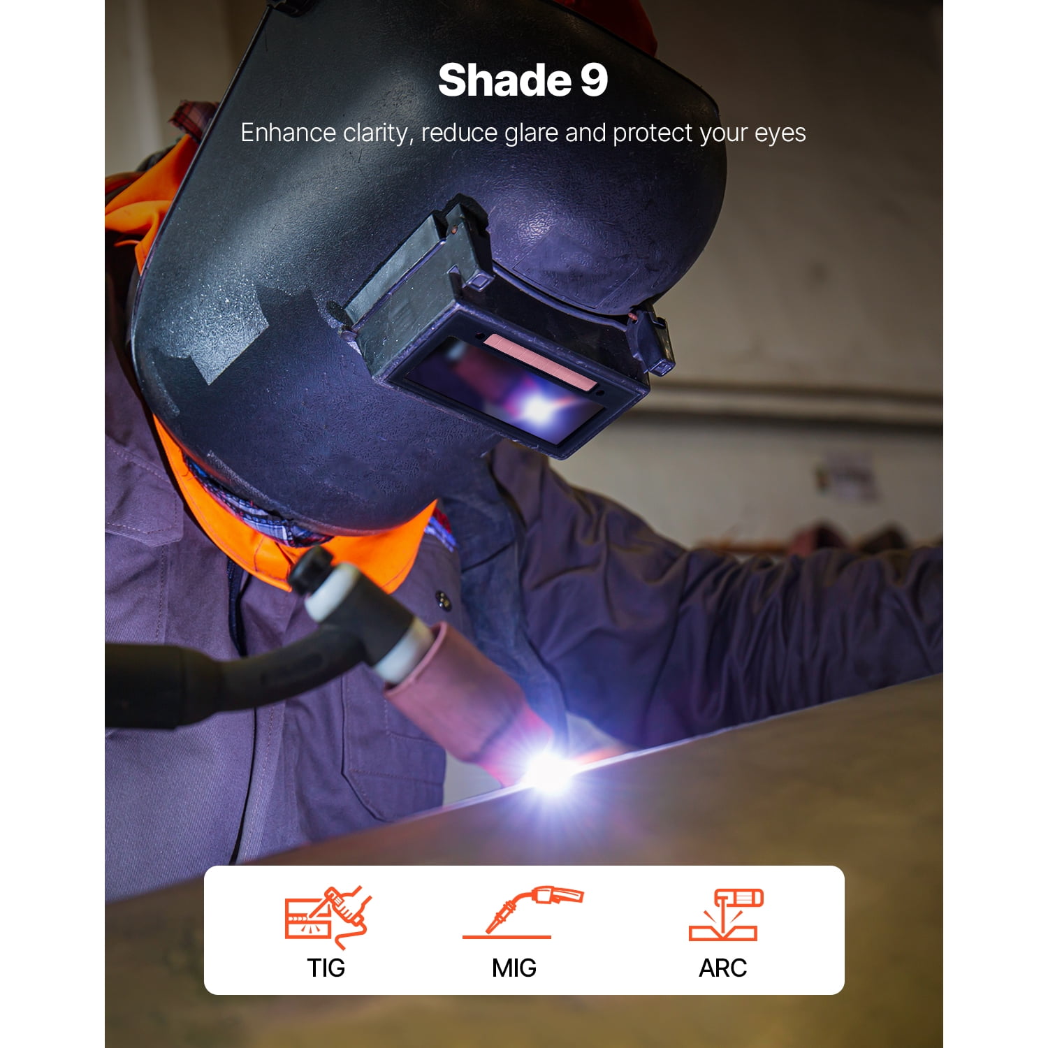 KFFKFF Auto-Darkening Welding Lens 4.25" x 2", Shade 9 True Color Lens with Dual Arc Sensors & Gold Coating, Compatible with Various Welding Helmets for TIG, MIG, MMA, and ARC Tasks