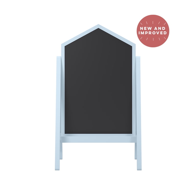 House of Happy Double-Sided Art Easel, Blue Chalkboard & Whiteboard photo 2
