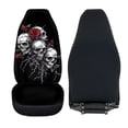 thumbnail image 6 of Yuyamidu Halloween Skull Rose Car Seat Covers 2 Pcs Universal Front Car Seats Breathable Stretch Polyester Fabric Cover Easy Installation Suitable for Cars, SUV and Trucks, 6 of 7