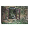 thumbnail image 1 of Country Cutting Board, House with Open Windows Inside Forest Design View Brick Wall with Ivy Rural Print, Decorative Tempered Glass Cutting and Serving Board, Large Size, Multicolor, by Ambesonne, 1 of 1