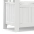 thumbnail image 6 of Simpli Home Acadian 36 inch Wide Solid Wood Transitional Small Entryway Storage Bench in White, 6 of 13