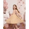 thumbnail image 4 of Arshiner Tulle Dress Toddler Girls Puff Long Lantern Sleeves Fall Winter Tutu Party Dresses with Tie Belt, 4 of 6
