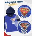 thumbnail image 2 of DC Comics Superman Toddler Boys’ Outfit Set - Two Piece Hoodie Sweatshirt with Holographic Patch & Cargo Jogger Pants (Blue, 7), 2 of 5
