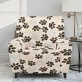 thumbnail image 2 of FOR U DESIGNS Dog Paw Leopard Print Recliner Chair Covers 4-Pieces Stretch Recliner Couch Covers Comfortable Sofa Couch Cover Furniture Protector Home Decor Accessories, 2 of 8