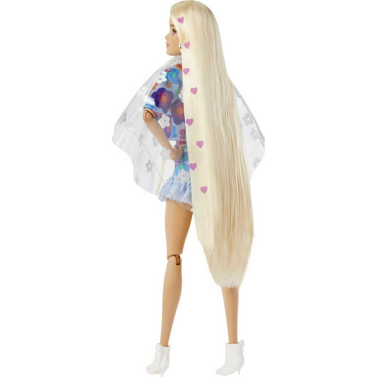 Barbie Extra Fashion Doll with Blonde Hair Dressed in Floral 2 Piece Outfit with Accessories Pet