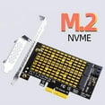 thumbnail image 3 of PCIE 4.0 To M2/M.2 Adapter M.2 SSD PCIE Adapter NVME/M2 PCIE Adapter SSD M2 To PCI-E Card M Key +B Key,Black&Gold, 3 of 7