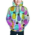 thumbnail image 5 of Kll Unisex Kids Boys Girls Hooded Pocket Pullover Hoodies-Graffiti Pineapples, 5 of 9