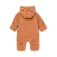 thumbnail image 3 of Wonder Nation Baby Teddy Fleece Pram with Hood, Size 0M- 9M, 3 of 3