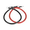 thumbnail image 1 of Fresh Fab Finds FFF-5FT-GPCT3704 5 ft. 2 AWG Gauge Copper Battery Cables Car Inverter Copper Wire Cable with 0.375 in. Lugs for Motorcycle Automotive RV Solar ATV, Red & Black - 2 Piece, 1 of 1