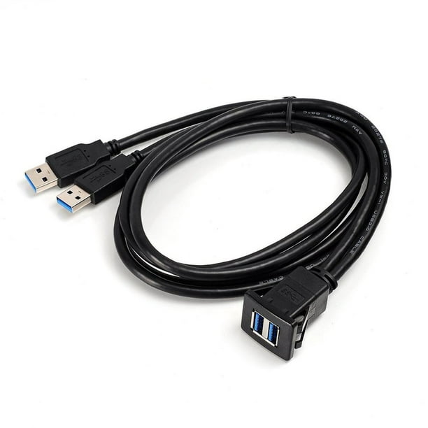 USB 3.0 prise câble Auto voiture montage encastré mâle à femelle rallonge  tableau de bord panneau carré ligne Audio pour moto 