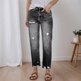 thumbnail image 1 of WILLBEST Jeans Mujer Pantalones Vaqueros Desgastados de Cintura Alta y Pierna Recta para Mujer, Informales, Cómodos y Elásticos, para Uso Diario, Primavera, Verano y Otoño. Grande, 1 of 4