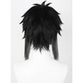 thumbnail image 4 of Peluca de cosplay mitad Akutagawa para hombre, mitad blanca mezclada, negra, 4 of 6