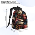 thumbnail image 4 of Vsdgher Rose Flowers Print Unisex Large Capacity Bookbag Schoolbag Casual Daypack for High School/College/Teens/Travel/Work, 4 of 8