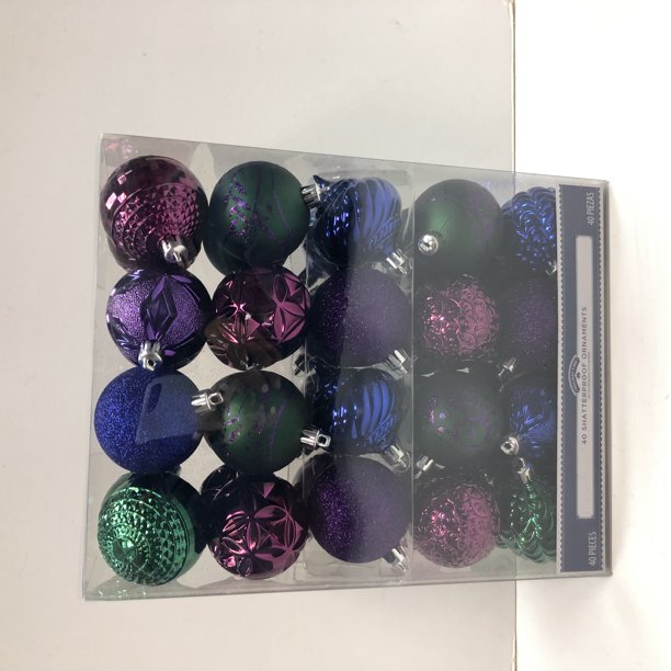 Holiday time 40ct 60mm jewel tones shatterproof ornament Holiday Time 40ct 60mm Jewel Tones Shatterproof Ornament - Walmart.com - Walmart.com