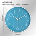 thumbnail image 2 of Reloj De Pared Cuarzo Moderno Silencioso Sala 30cm Modelo Blanco y Azul Acero, 2 of 4
