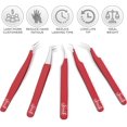 thumbnail image 2 of SIVOTE Pinces à Extensions de Cils pour Cils Classiques et Volume, Lot de 5, Rouge, 2 of 7