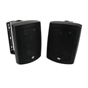 Dual LU53PB 5.25 3-Way Indoor Outdoor Speakers Pair | Weather-Resistant | Black