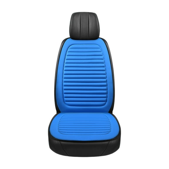 Coollooc Car Seat Covers, Luxury Car Protectors, Universal Anti-Slip Driver Seat Covers, Edge Wrapping Front Car Seat Covers with PU Leather(Blue)