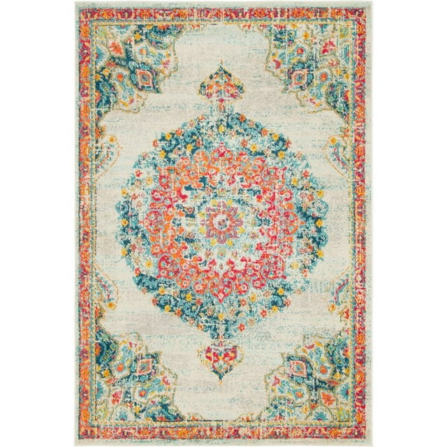 Unique Loom Penrose Center Medallion Rug5' 3 x 7' 7 Rectangle Ivory/Blue