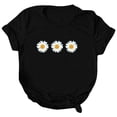 thumbnail image 5 of DPTALR Woman Causal Daisy Round Neck Printing Blouse Short Sleeve T-Shirt Summer Tops, 5 of 5