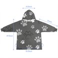 thumbnail image 7 of Grey Dog Paw Footprint Blanket Hoodies for Kids 6-13YR Oversize Wearable Blanket Hoodies for Boys Girls Teens, 7 of 7