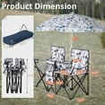 thumbnail image 2 of 2-Seat Folding Chair with Removable Sun Umbrella, Portable Camping Chair with Storage Pocket and Cup Holders, Outdoor Beach Chair for Beach, Patio, Park, Coconut Tree, 2 of 9