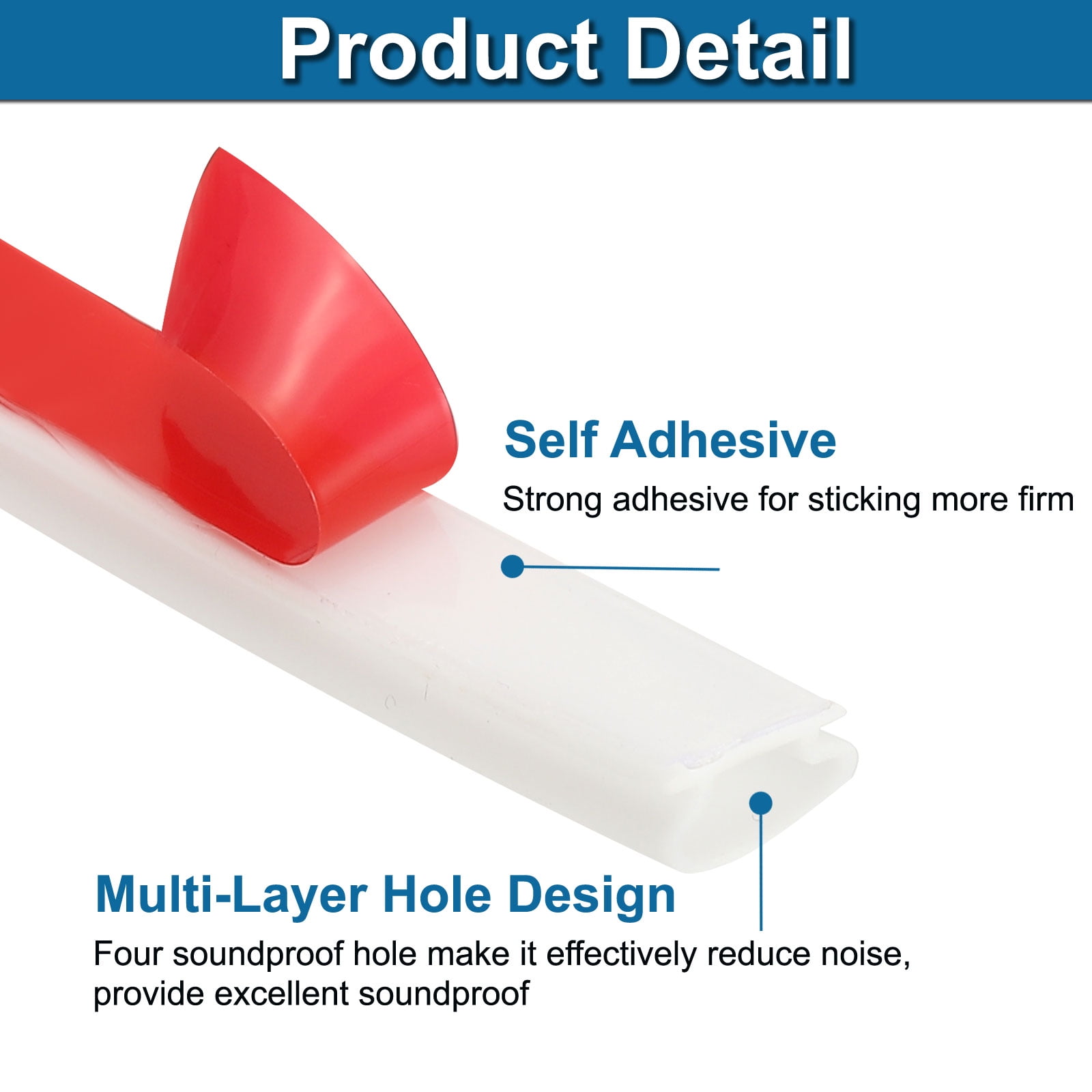 Uxcell 26 Ft D Shape Rubber Weather Stripping Door Seal Strip,  White/Red