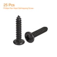 thumbnail image 3 of Unique Bargains 1/4 x 1' Phillips Pan Head Self-tapping Screw, 25pack 304 Stainless Steel Round Head Wood Screw (Black), 3 of 6