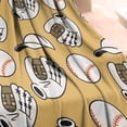 thumbnail image 3 of Yellow Baseball Items Pattern Blanket,Comfortable Soft Lamb Wool Throw Blanket,All Season,Warm Lightweight Blankets for Sofa Bed Couch Living Room Chair,30"x40", 3 of 4