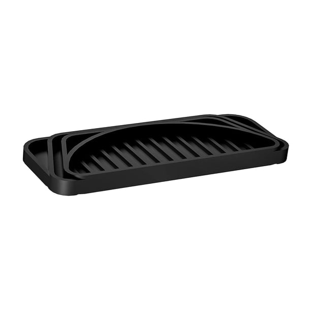 Bandeja de goteo para refrigerador, reutilizable, evita derrames de agua, lavable, a prueba de derrames, se puede cortar para negro