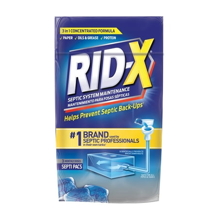 RID-X Septic Treatment, 3 Month Supply Of Septi-Pacs, (Best Septic Tank Treatment)
