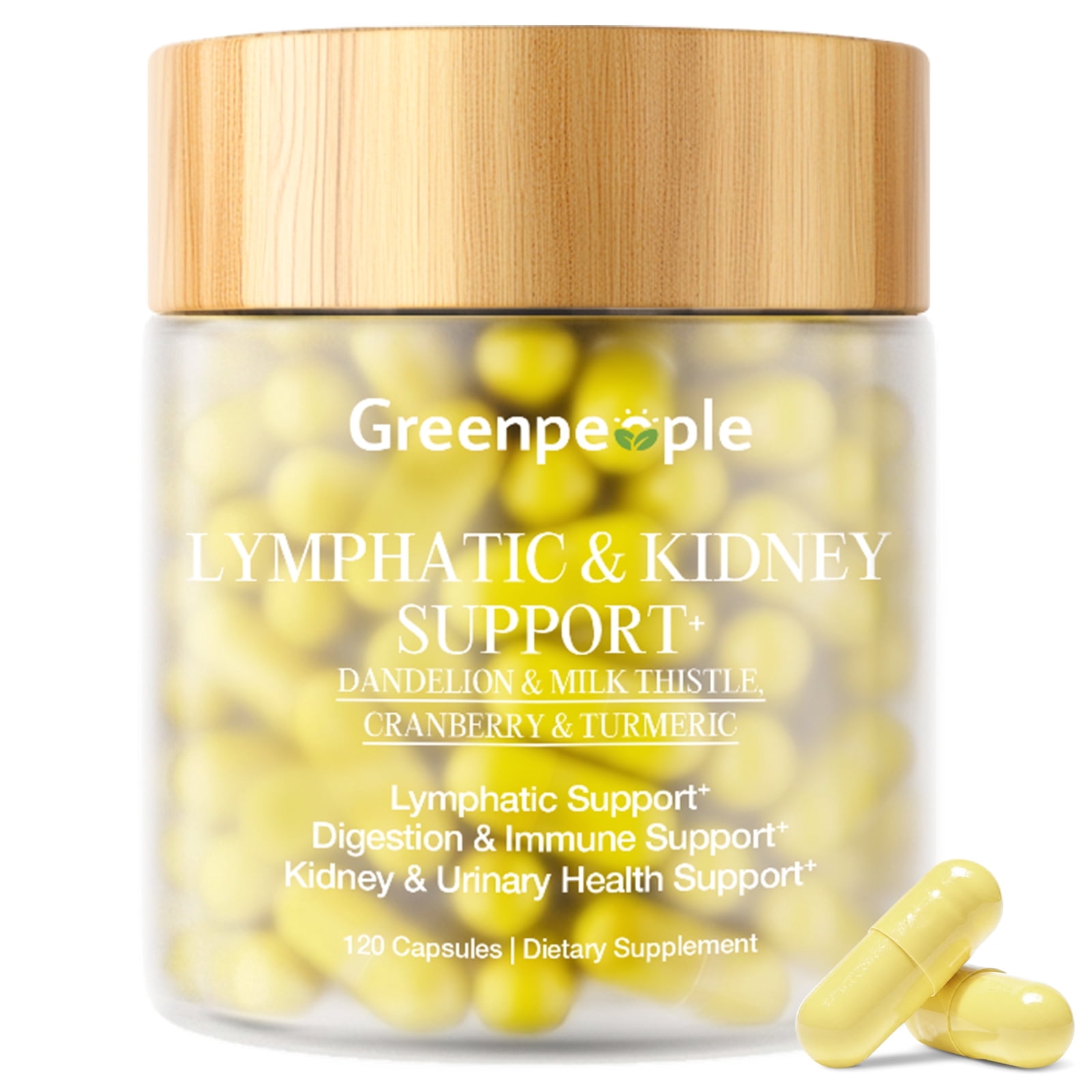 Lymphatic Drainage & Kidney Capsule,with Dandelion,Cleavers,Milk Thistle,Bromelain, Echinacea,Lymph System Support for Women & Men,120 Capsule