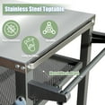 thumbnail image 2 of Witaxima 3-Shelf Outdoor Grill Table with Wheels, Stainless Steel Prep Cart for Blackstone Griddle & Pizza Oven, Grey BBQ Stand (42.24"L x 21.65"W x 32.67"H), 2 of 6