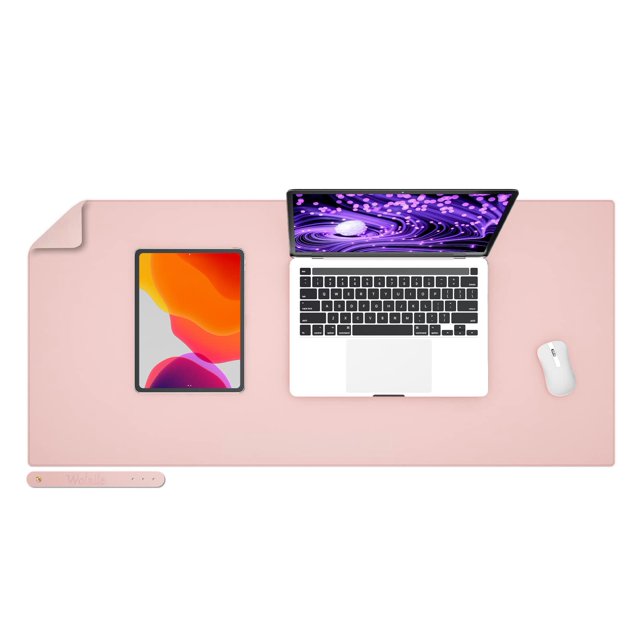 Base para escritorio Wolaile 91x43 cm de cuero PU impermeable rosa