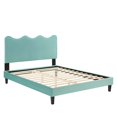 thumbnail image 4 of Modway Current Performance Velvet Twin Platform Bed in Mint, 4 of 10