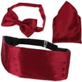 thumbnail image 1 of 1 Set Men Decorative Cummerbund Bow Tie Handkerchief for Parties Weddings Proms, 1 of 9