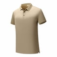 thumbnail image 3 of Big & Tall Men's Short Sleeve Collared Golf Shirt 3-Button Top Pique Jersey Regular Fit T-Shirt Quick Dry Moisture Wicking Soft Stretch Summer Work Business Casual, 3 of 5