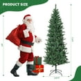 thumbnail image 2 of Pencil Christmas Tree with 200+ LED Lights, Slim Artificial Xmas Tree for Small Spaces, Home, Office, Apartment, Holiday Decor, Party, 2 of 9