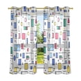 thumbnail image 6 of Yayeee Window Curtains Light Filtering 63"x42" Grommet Panel Pair Home Living Room Decor, Colorful Cartoon Graphic, 6 of 7