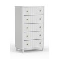 thumbnail image 2 of HomeRoots 524134 28 in. White Solid Wood Five Drawer Chest, 2 of 5