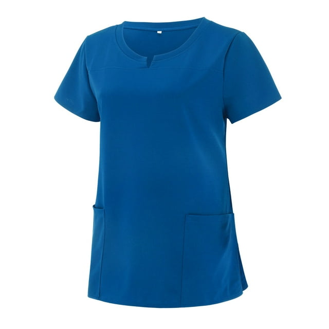 T-Shirts à Manches Courtes Col en V Spandex avec Poche pour Femmes Hauts de Soins Manches Longues T-Shirts de Course pour Femmes Manches Longues Col Roulé Simulé T-Shirts Manches Longues