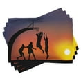 thumbnail image 1 of Ambesonne Teen Room Place Mats Set of 4, Boys Play Basketball, Standard Size, Dark Coral Black Yellow, 1 of 6